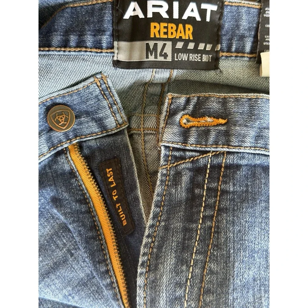 Ariat Rebar M4 Low Rise Bootcut Jeans Mens 40x32 Stretch Denim Workwear Western